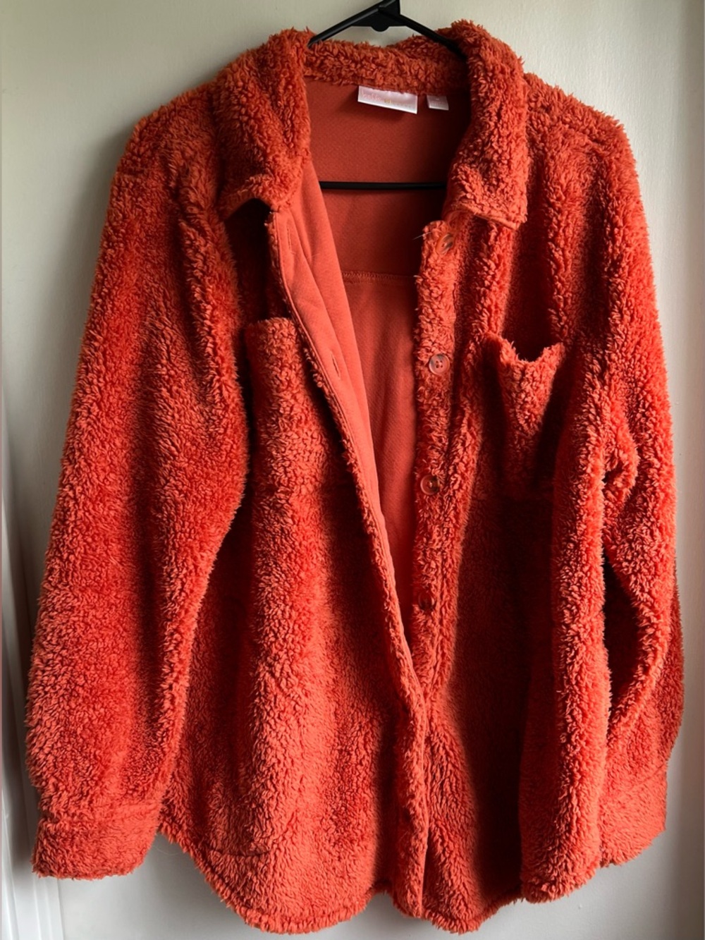 NWOT belle by Kim Gravel Women's Orange Teddy Sherpa Jacket